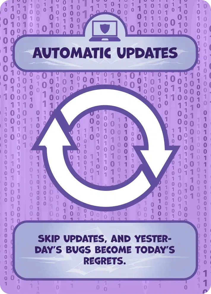 Automatic Updates Defense Card from Hack Attack: Defense