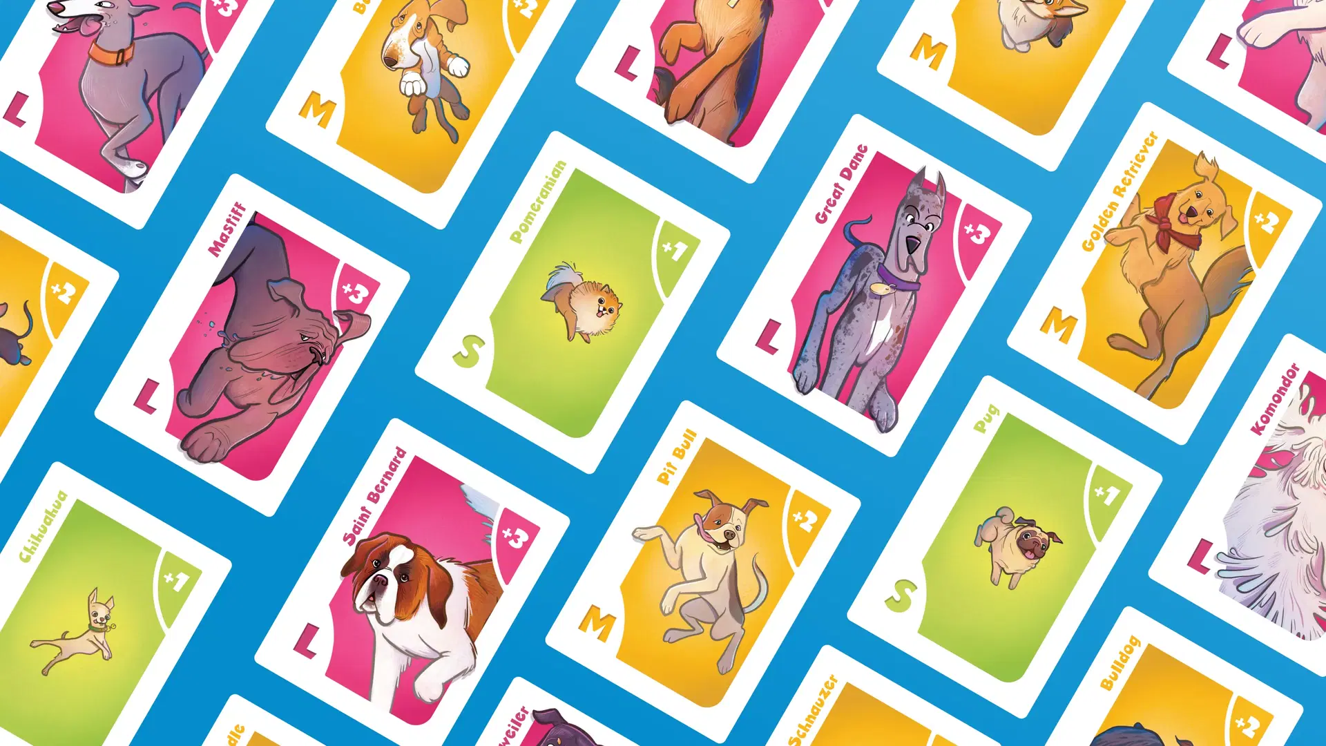 Dog Pile - card fronts display