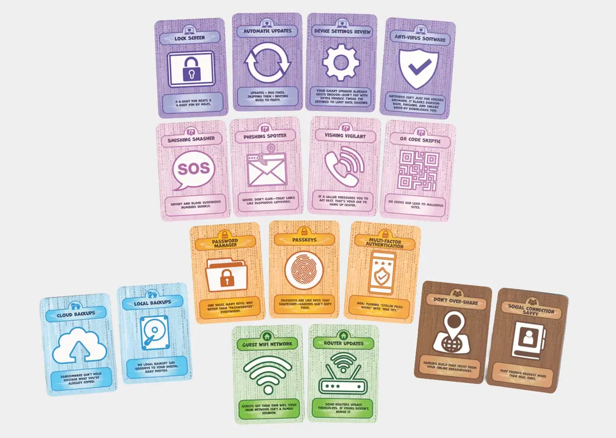 Hack Attack: Defense by Sodalite Games defense cards displayed