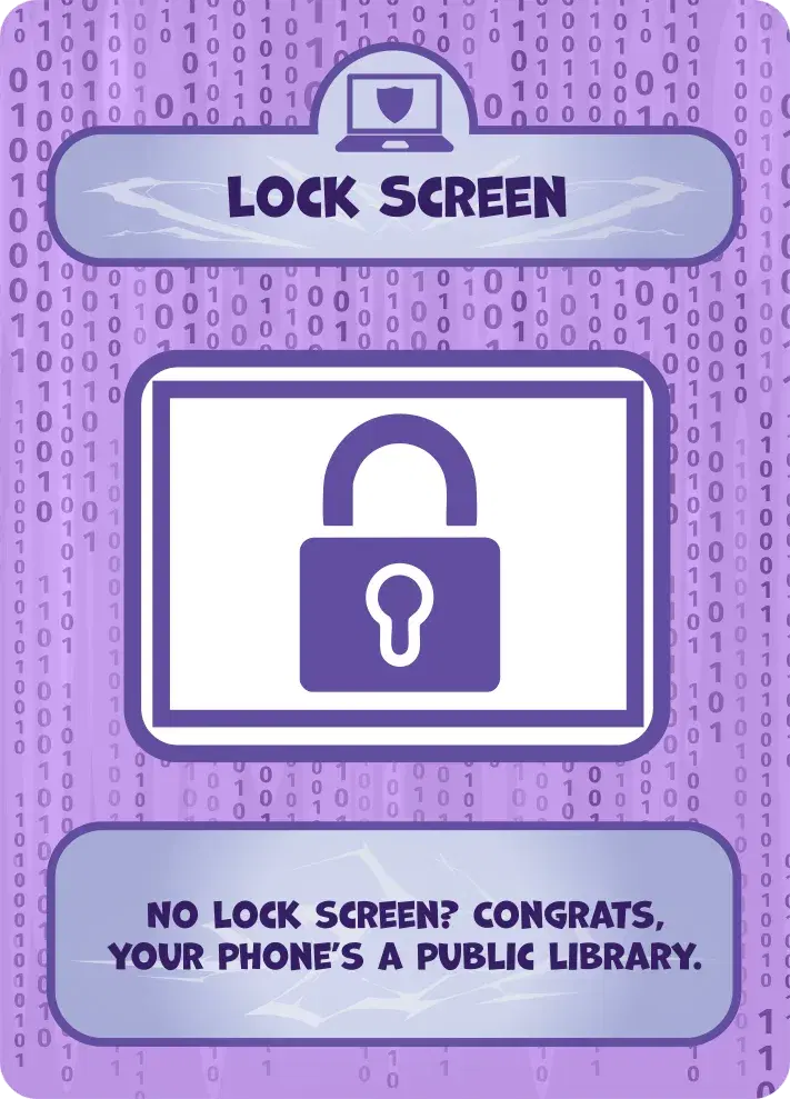 Lock Screen Defense Card from Hack Attack: Defense