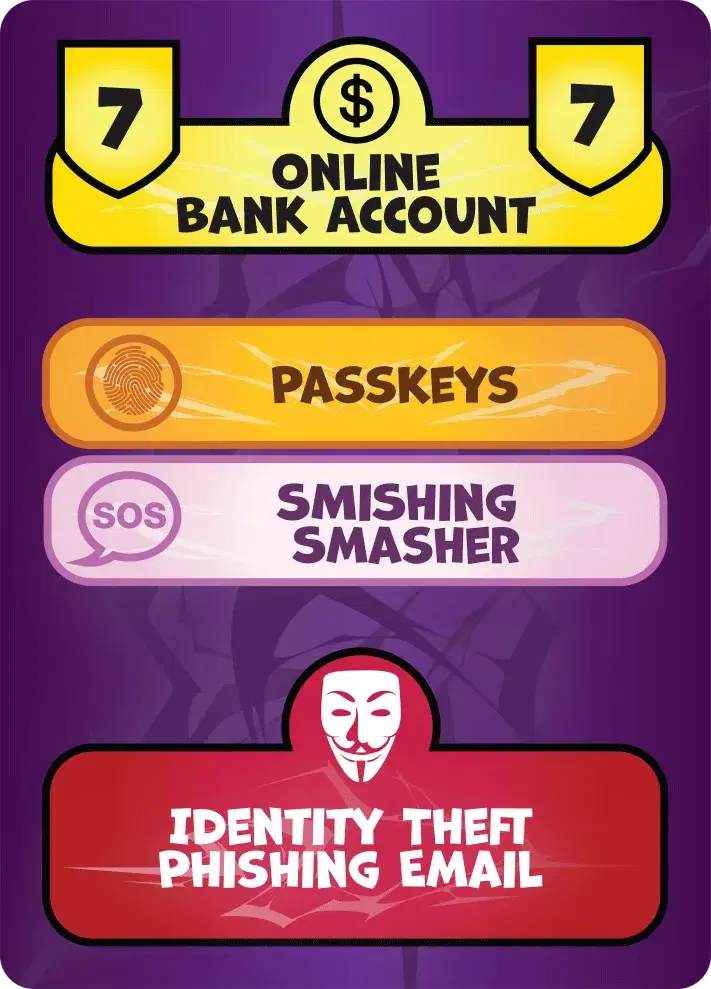 Online Bank Account Tech Card from Hack Attack: Defense