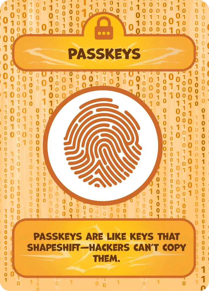 Passkeys Defense Card from Hack Attack: Defense