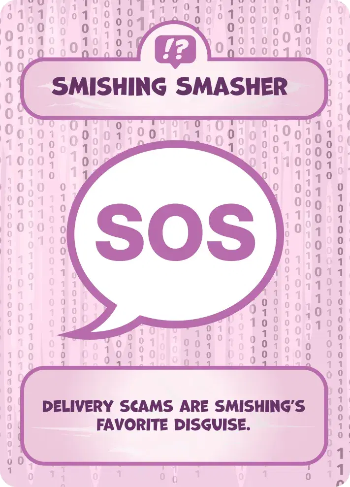 Smishing Smasher Defense Card from Hack Attack: Defense