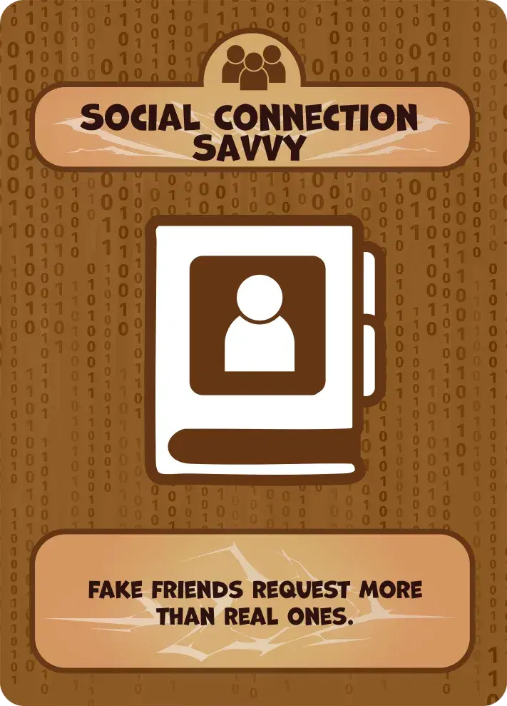 Social Connection Savvy Defense Card from Hack Attack: Defense