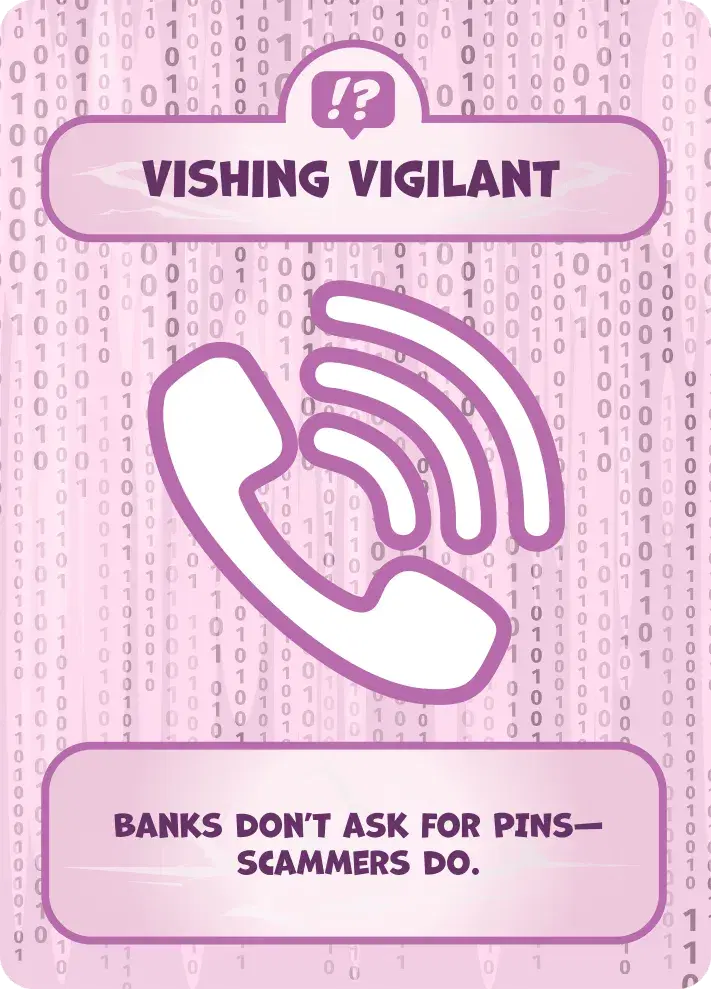 Vishing Vigilant Defense Card from Hack Attack: Defense
