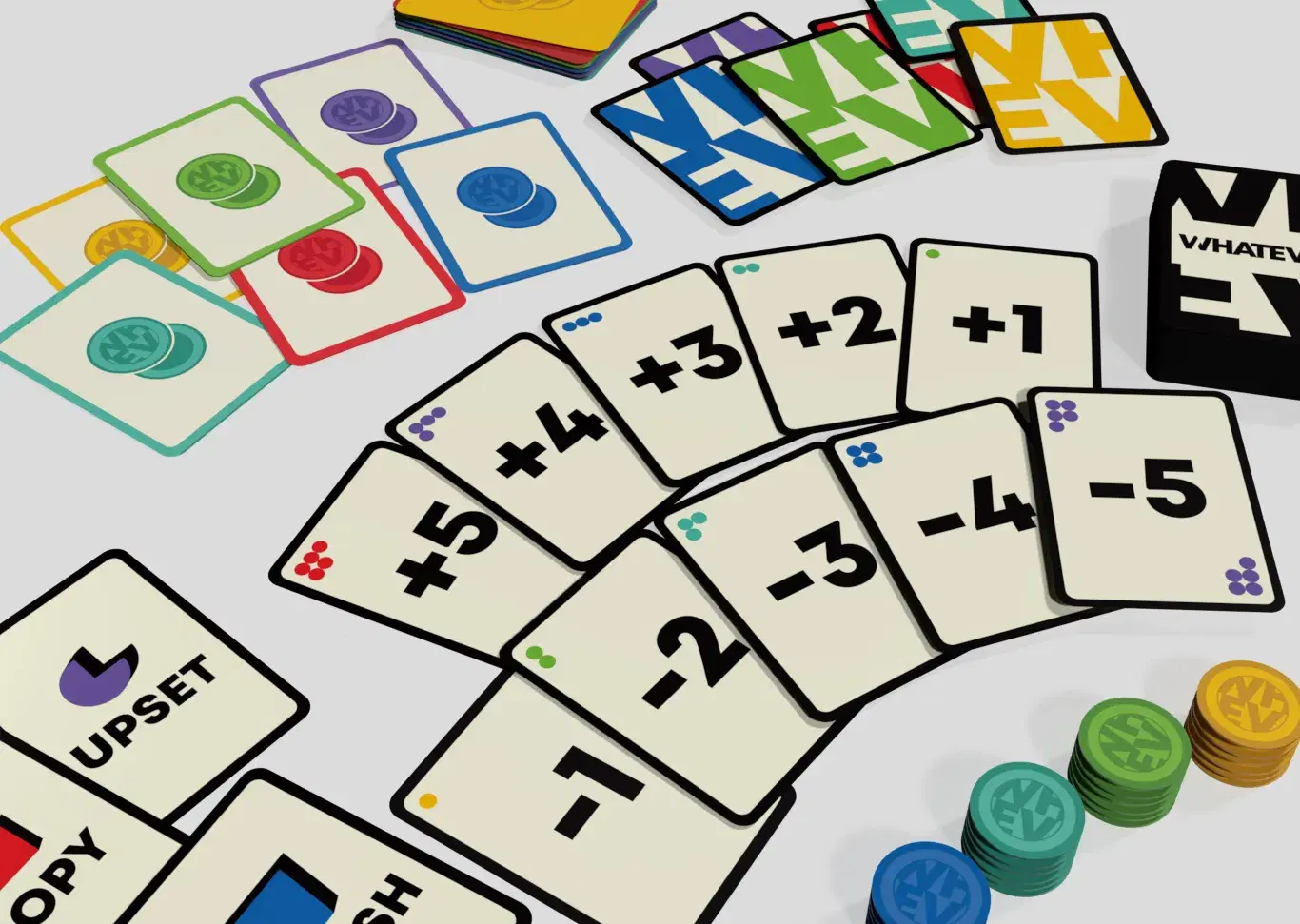 WHATEVER card game mockup