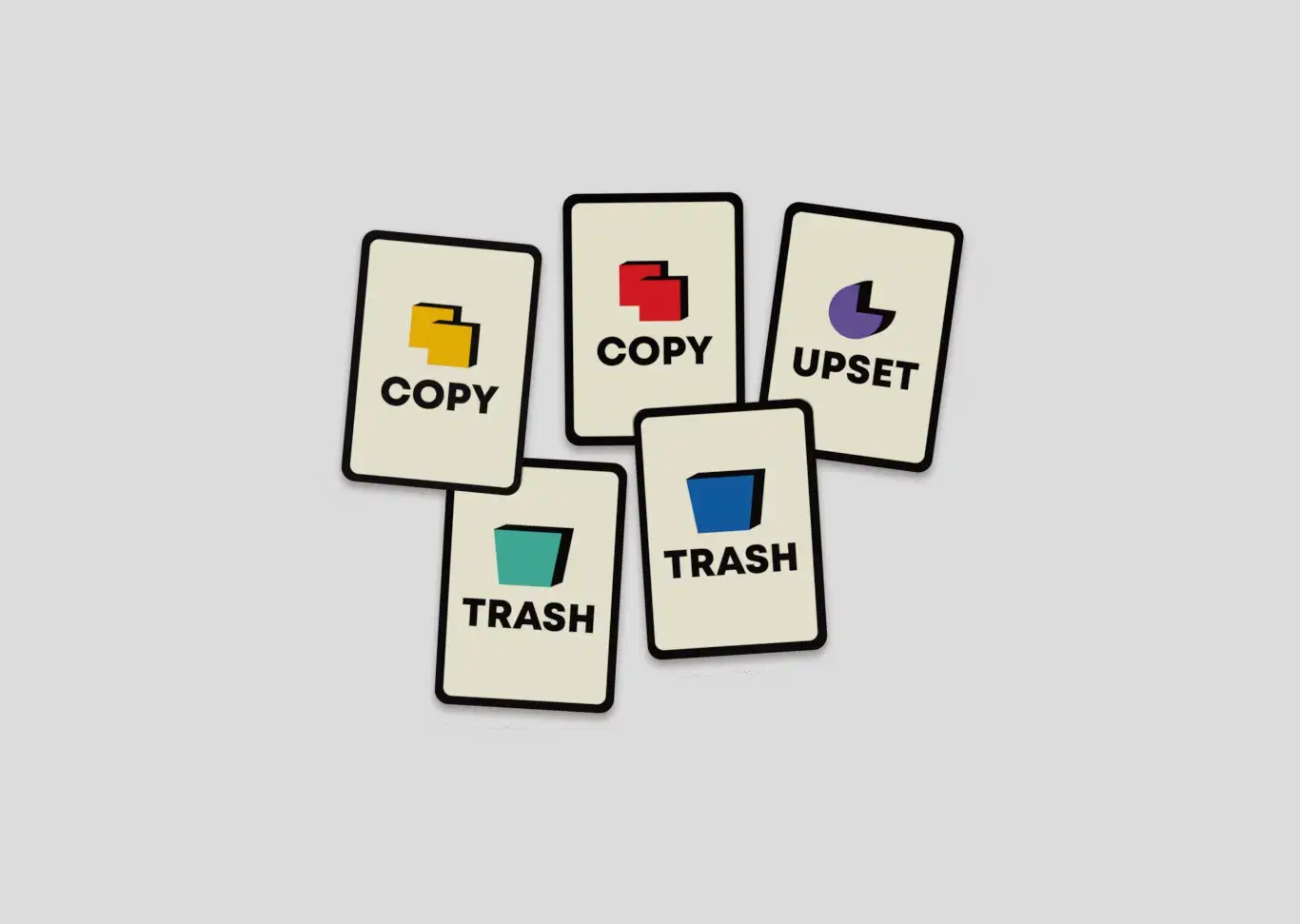 Special cards (copy, upset, trash) from WHATEVER by Sodalite Games