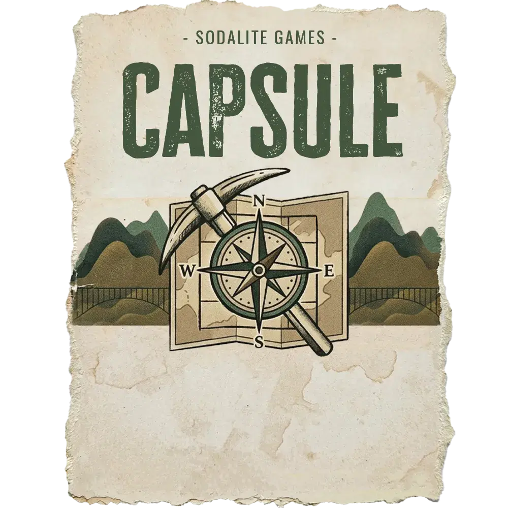 Capsule, a print and play game of deduction and deck manipulation by Sodalite Games