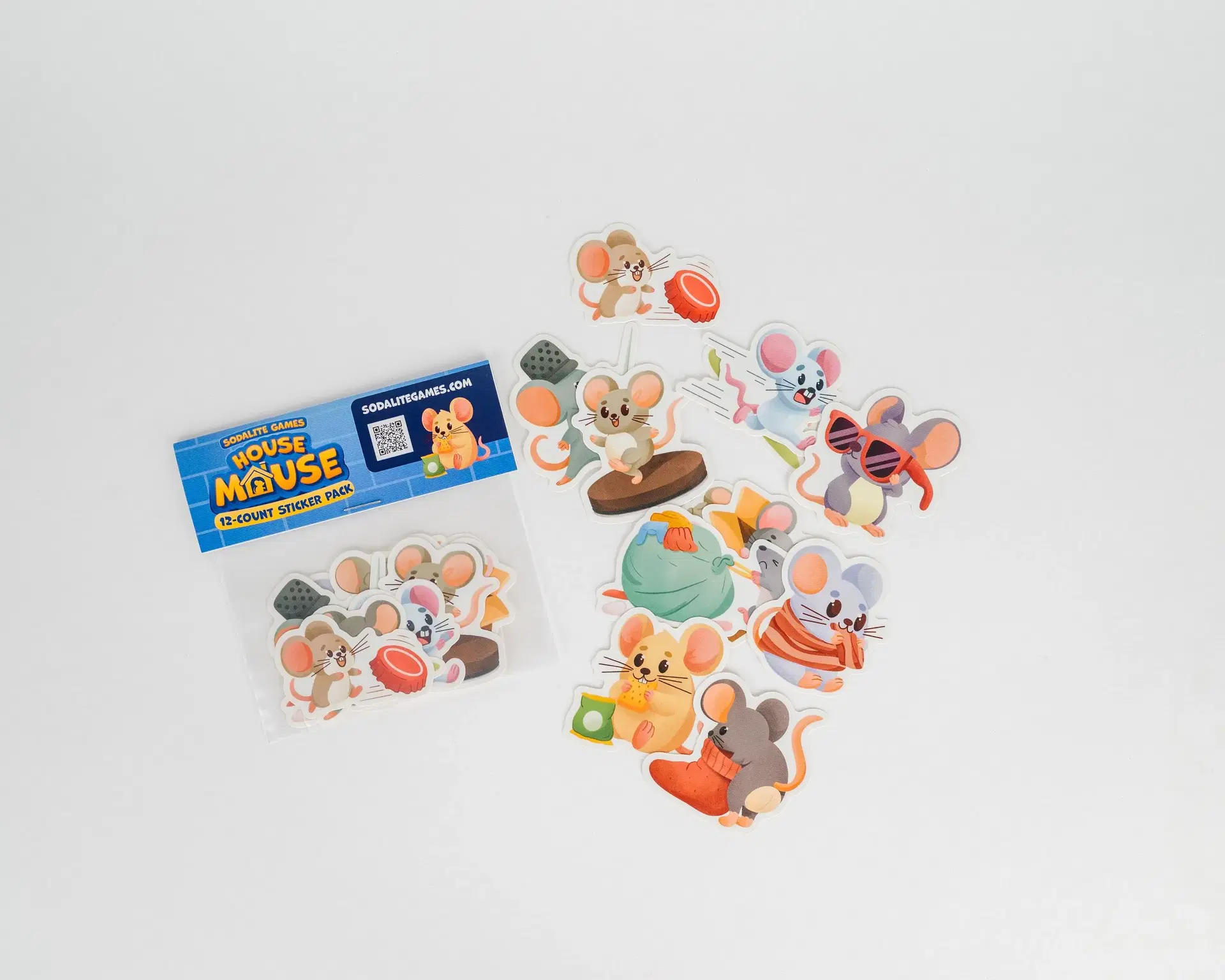 House Mouse Basil & Friends 12-Count Sticker Pack presentation