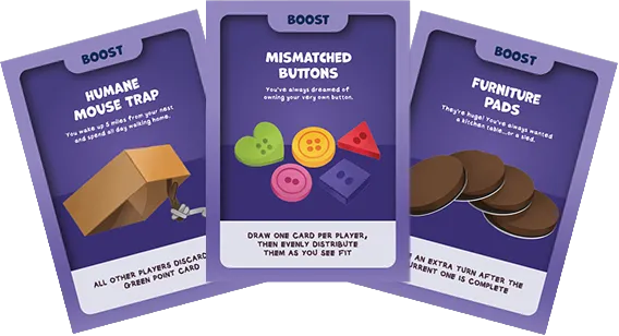 a collection of house mouse boost cards