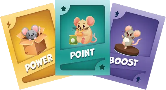 house mouse card backs, point, power, and boost
